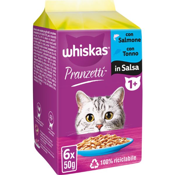 Whiskas Pranzetti Multipack 6 pezzi da 50 gr - Pesce