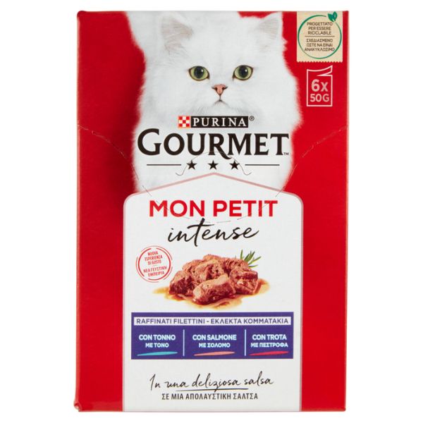 Purina Gourmet Mon Petite Intense multipack 6 x 50 g - tonno - salmone - trota