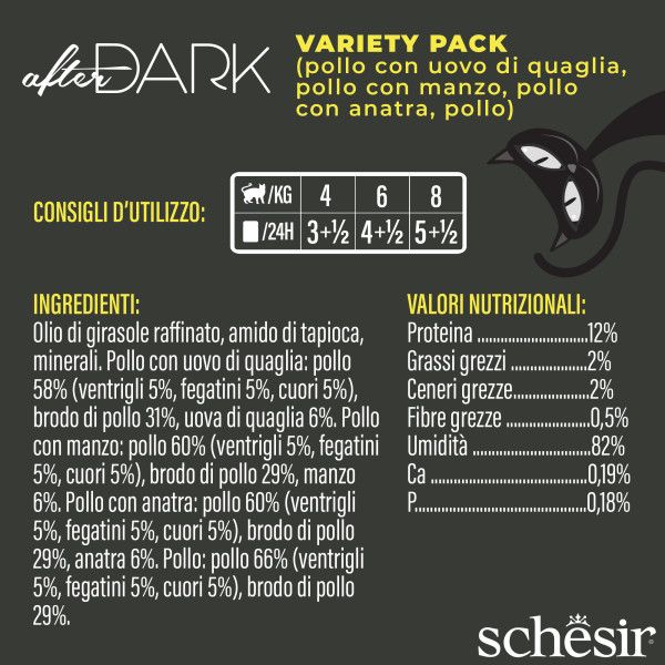 schesir after dark cat variety pack filetti in brodo 12x80 gr immagine6