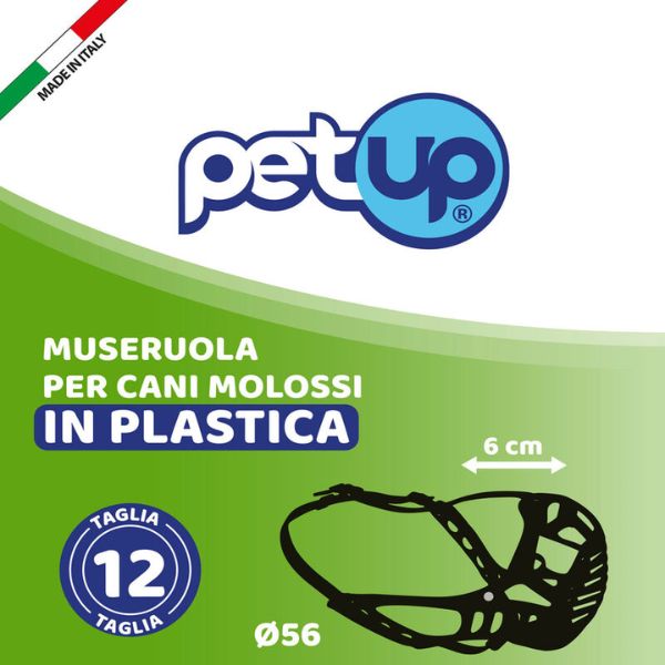 Museruola per cani in plastica PetUp - Misura 12 - per molossi