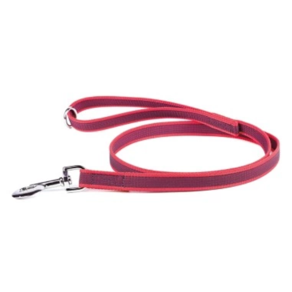 Guinzaglio con maniglia e anello "O" Color & Gray Super-Grip Julius-K9 - Rosso - 2 mt x 2 cm