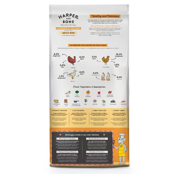 harper and bone adult medium/large flavours of the farm immagine3