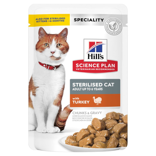 Hill's Science Plan Adult up to 6 years Sterilised Cat 85 gr - con Tacchino
