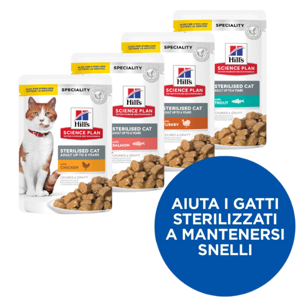 hill's science plan adult up to 6 years sterilised cat 85 gr immagine5