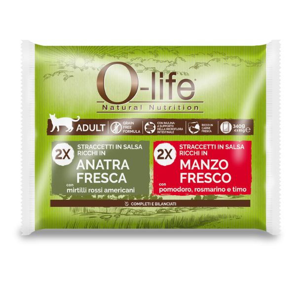 o-life cat adult grain free straccetti in salsa multipack 4x85 gr immagine2