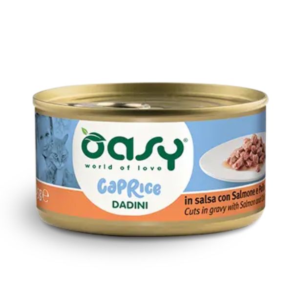Oasy Caprice Cat Adult Dadini in salsa 85 gr - Salmone e pollo