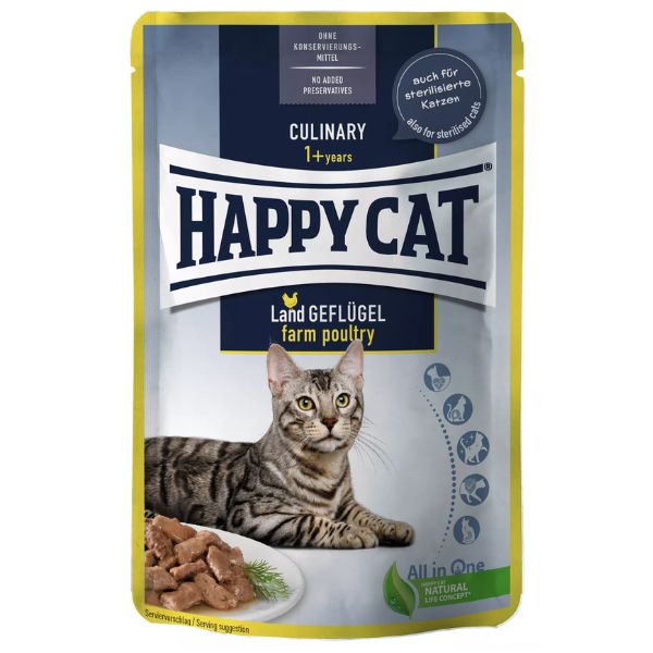Happy Cat Adult Culinary bocconi in salsa 85 gr - Pollo (scadenza: 23/02/2026)
