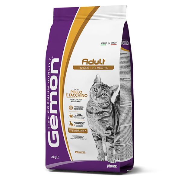 Monge Gemon Adult Cat con Pollo e Tacchino - 2 Kg