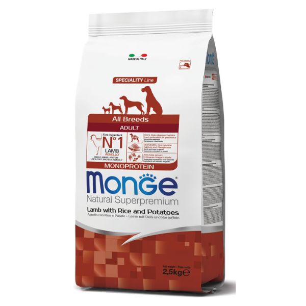 Monge Natural Superpremium All Breeds Adult Monoprotein Agnello con Riso e Patate