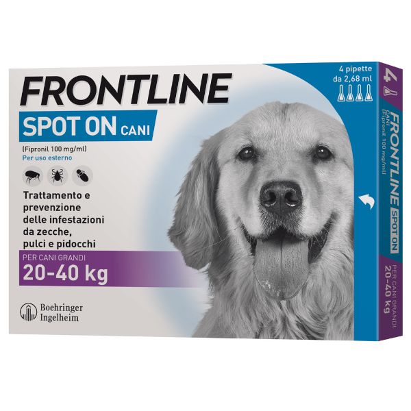 Frontline Spot On per cani  - 4 pipette per taglia grande (20-40 kg)