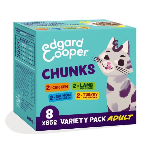 Edgard & Cooper Cat Adult Bocconcini in salsa Grain Free Multipack 8x85 gr