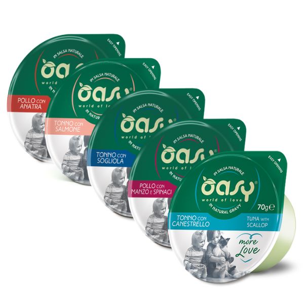 Oasy More Love Cat Green Cup in salsa naturale 70 gr