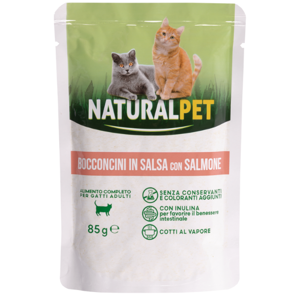 NaturalPet Cat Adult Bocconcini in salsa 85 gr - Salmone