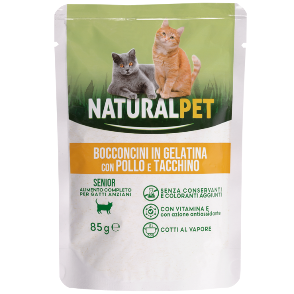 NaturalPet Cat Senior Bocconcini in gelatina 85 gr