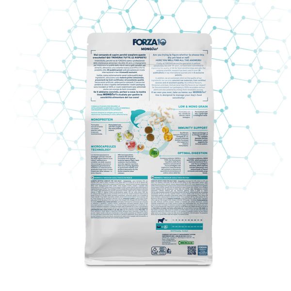forza10 monodiet medium adult low grain hypoallergenic pesce immagine4