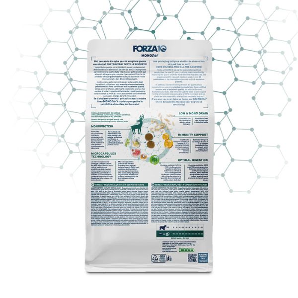 forza10 monodiet medium adult low grain hypoallergenic cervo con patate immagine4