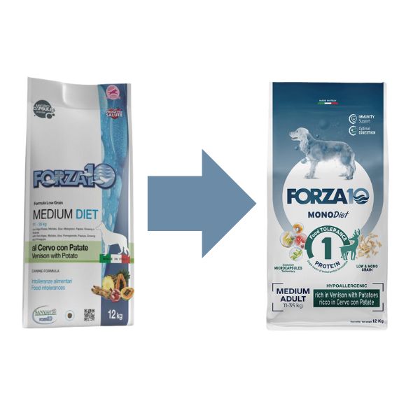 forza10 monodiet medium adult low grain hypoallergenic cervo con patate immagine3