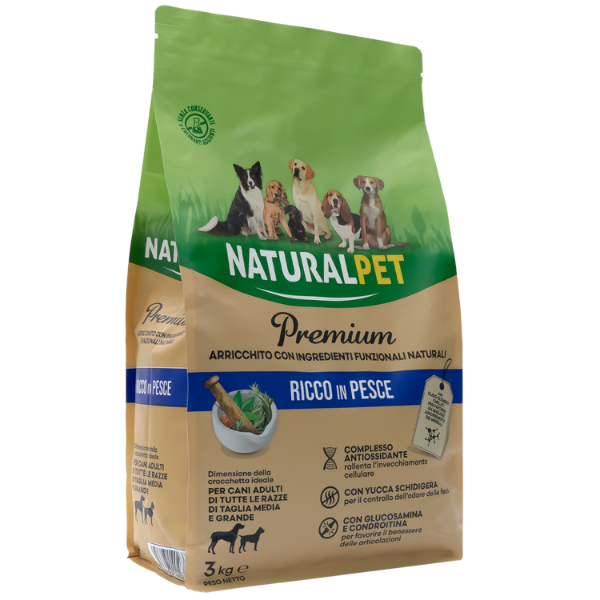 NaturalPet Premium Adult Medium/Large Pesce - Pesce 3 Kg