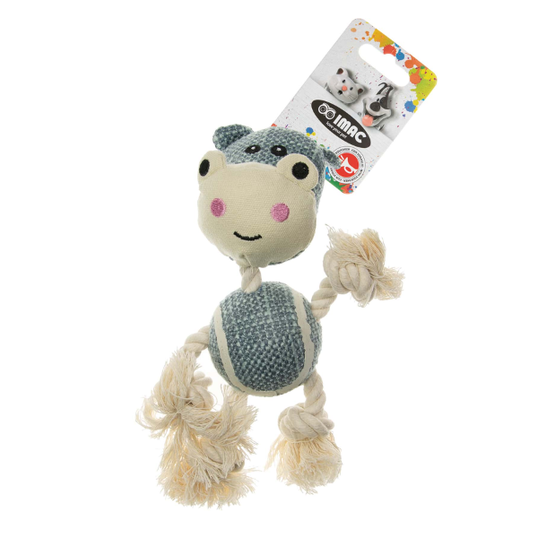 Peluche in ciniglia con sonaglio Imac - Ippopotamo