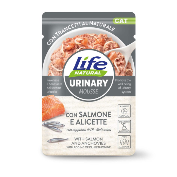 Life Cat Natural Urinary Bustine 70 gr - Salmone con alicette