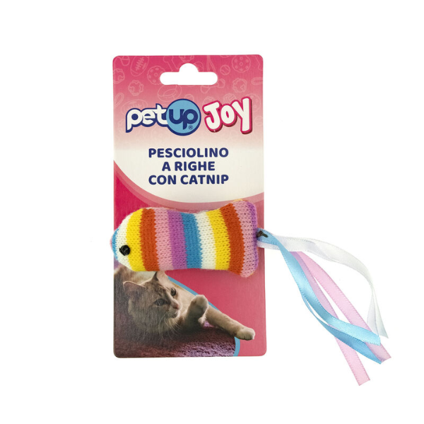 Gioco con erba gatta per gatti in tessuto PetUp Joy - Pesciolino 9 cm 