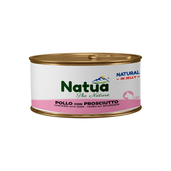Natua Natural Cat Adult in Jelly cottura al vapore 85 gr - Pollo e prosciutto