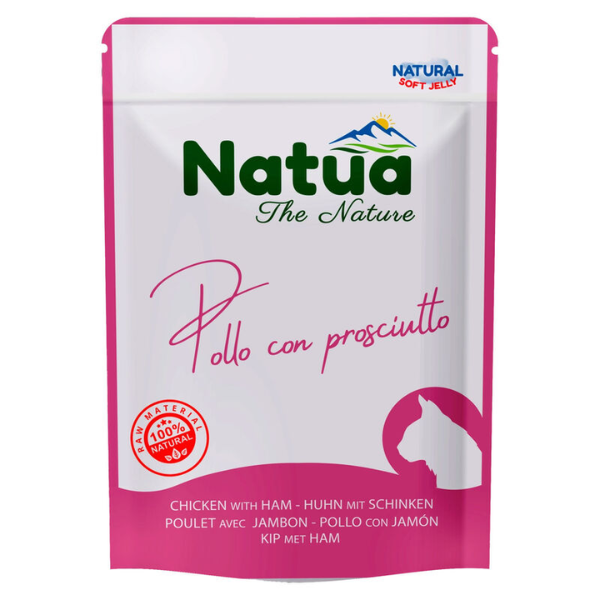 Natua Natural Cat Adult in Jelly cottura al vapore 70 gr - Pollo e prosciutto