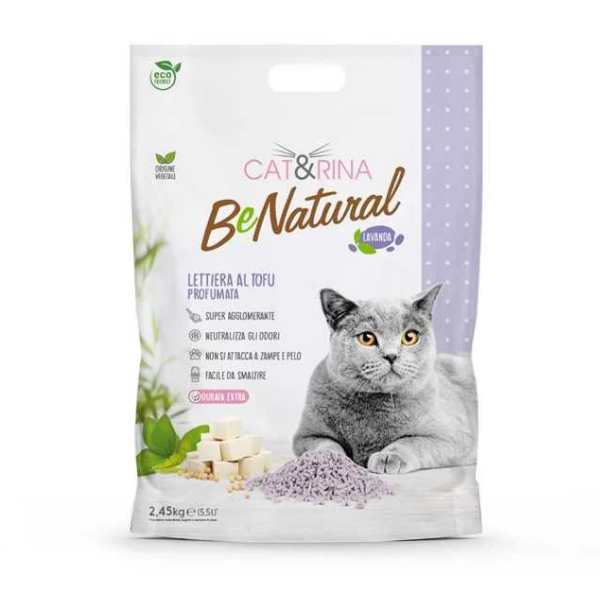 Cat&Rina Benatural lettiera vegetale per gatti al Tofu - 5.5 L - lavanda