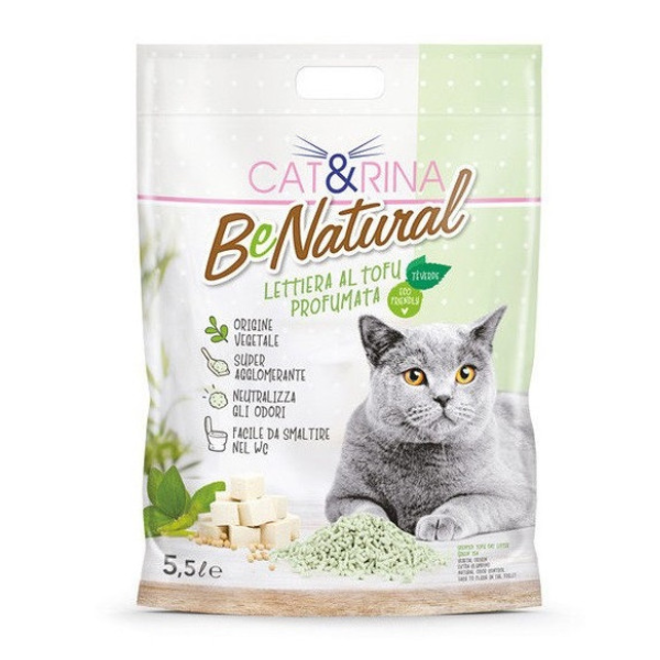 Cat&Rina Benatural lettiera vegetale per gatti al Tofu - 5,5 L - thè verde