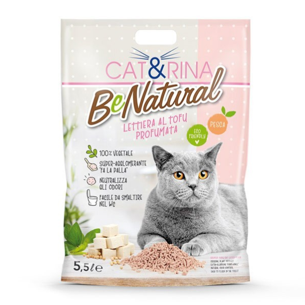 Cat&Rina Benatural lettiera vegetale per gatti al Tofu - 5,5 L - pesca