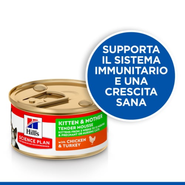 hill's science plan kitten & mother mousse 85 gr immagine4