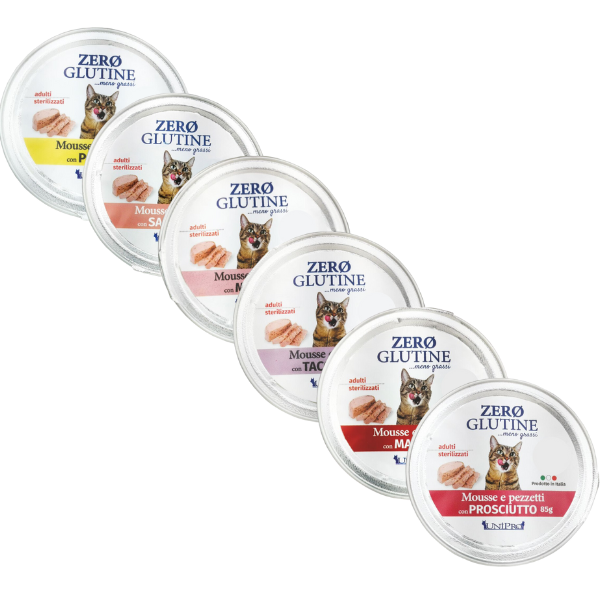 unipro zero glutine mosse e pezzetti cat adult 85 gr immagine2
