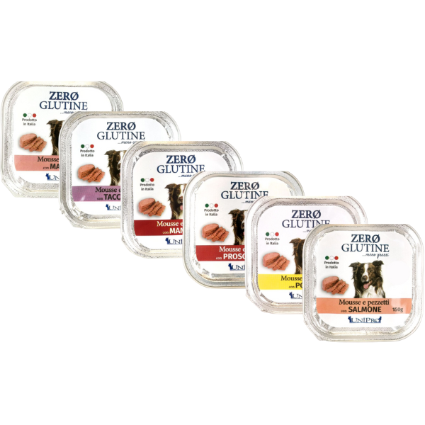 unipro zero glutine mousse e pezzetti dog adult 150 gr immagine2