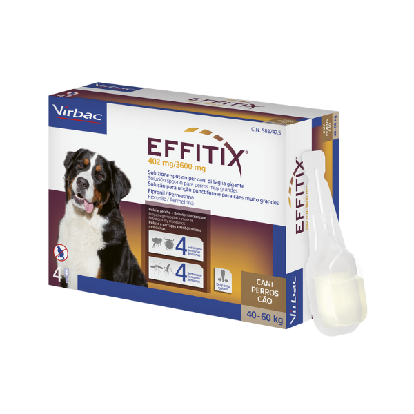 Virbac Effitix Spot-On Cani  - 4 pipette per taglia gigante (40-60 Kg)