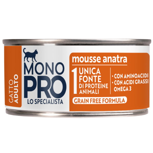 Monopro lo specialista Cat Adult Mousse Grain Free 85 gr - Anatra