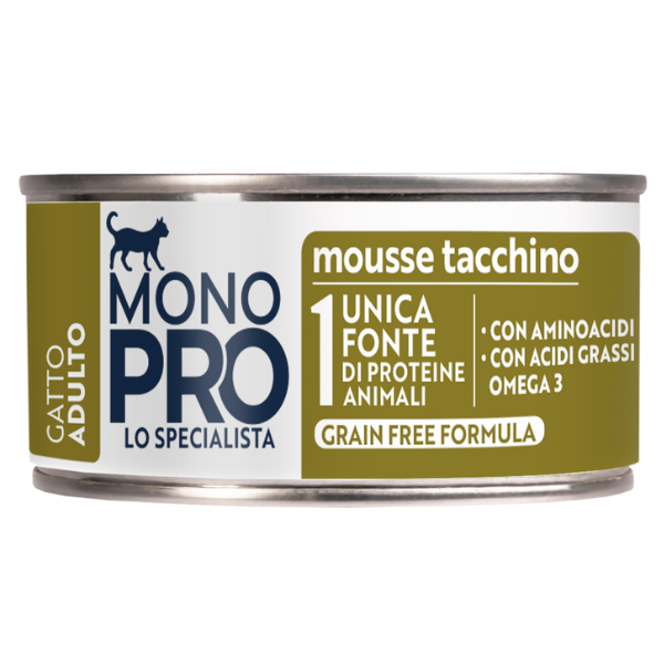 Monopro lo specialista Cat Adult Mousse Grain Free 85 gr - Tacchino