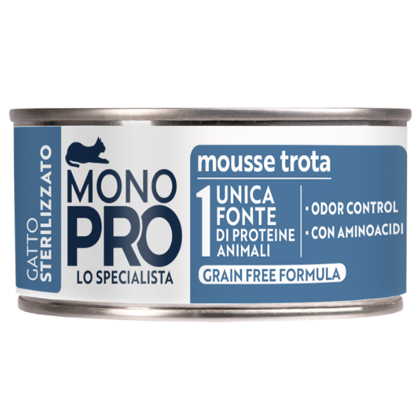 Monopro lo specialista Cat Adult Sterilised Grain free Mousse 85 gr - Trota