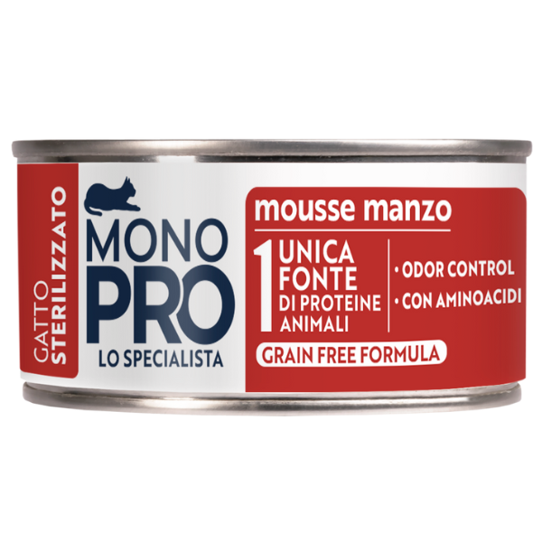 Monopro lo specialista Cat Adult Sterilised Grain free Mousse 85 gr - 6 lattine da 85 gr
