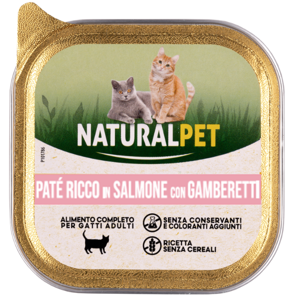 NaturalPet Cat Adult Patè Grain Free 100 gr - Salmone e gamberetti
