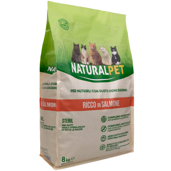 naturalpet cat sterilised salmone immagine2