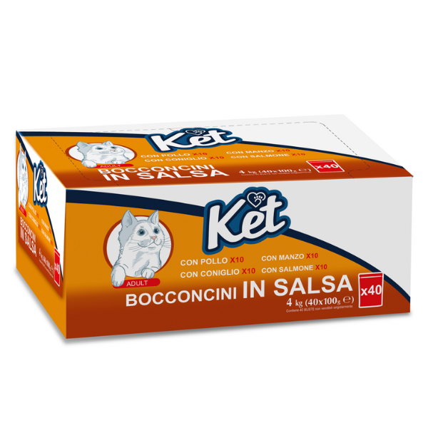 Ket Adult Bocconcini in salsa multipack 40x100 gr