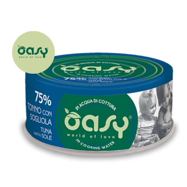 Oasy More Love Cat Adult Lattine in acqua di cottura 70 gr - Tonno e sogliola