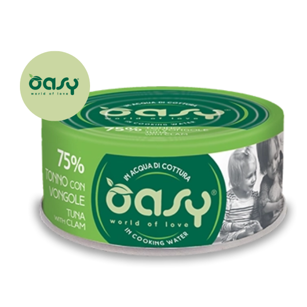 Oasy More Love Cat Adult Lattine in acqua di cottura 70 gr - Tonno e vongole