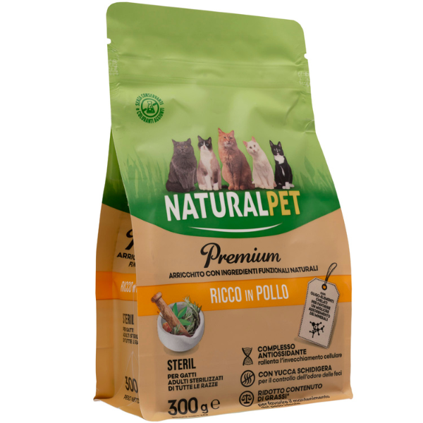NaturalPet Premium Cat Sterilised Pollo - Pollo 300 gr