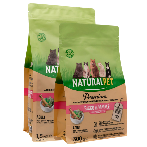 naturalpet premium cat adult maiale e prosciutto immagine2