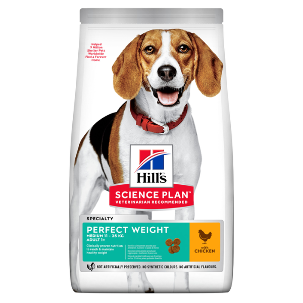hill's science plan perfect weight medium adult alimento per cani con pollo immagine2