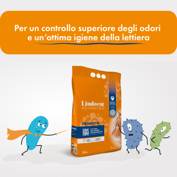 lindocat advanced probiotic lettiera agglomerante anti odore immagine4