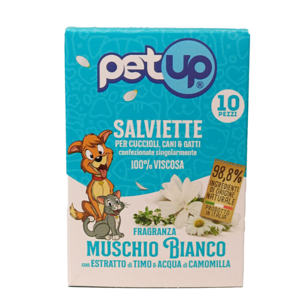 Salviette igieniche Maxi PetUp - Salviette Muschio bianco - 1 confezione da 10 pz