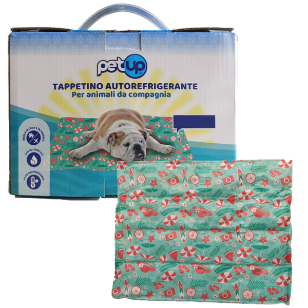 Tappetino refrigerante PetUp - 80x96 cm - fantasia sfondo verde acqua