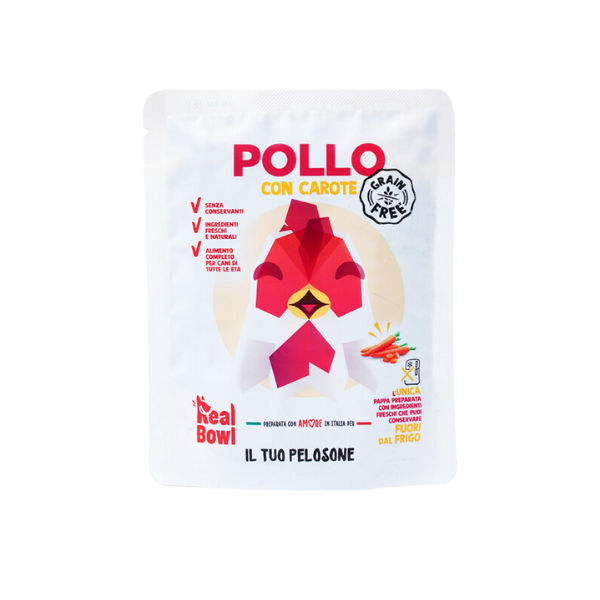 Real Bowl Dog All Breeds Grain Free 150 gr	 - Pollo